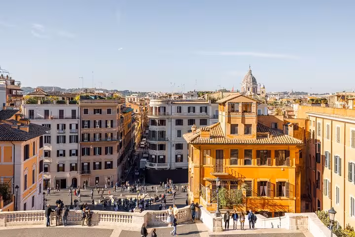 Panoramic Rome city view near Piazza di Spagna, ideal for Rome in a Day Colosseum and Vatican combo tour