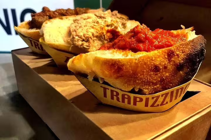 Delight in Trapizzino, a Roman street food specialty, featured on the Vatican's Craft Beer Private Tour with a Local Foodie.