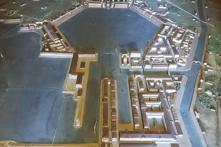 Detailed model of a historical Roman site, offering a glimpse into the architectural wonders near Rome for Vespa tours.