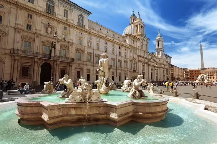 Explore Rome's rich history with a private walking tour featuring Piazza Navona's stunning fountains and architecture.