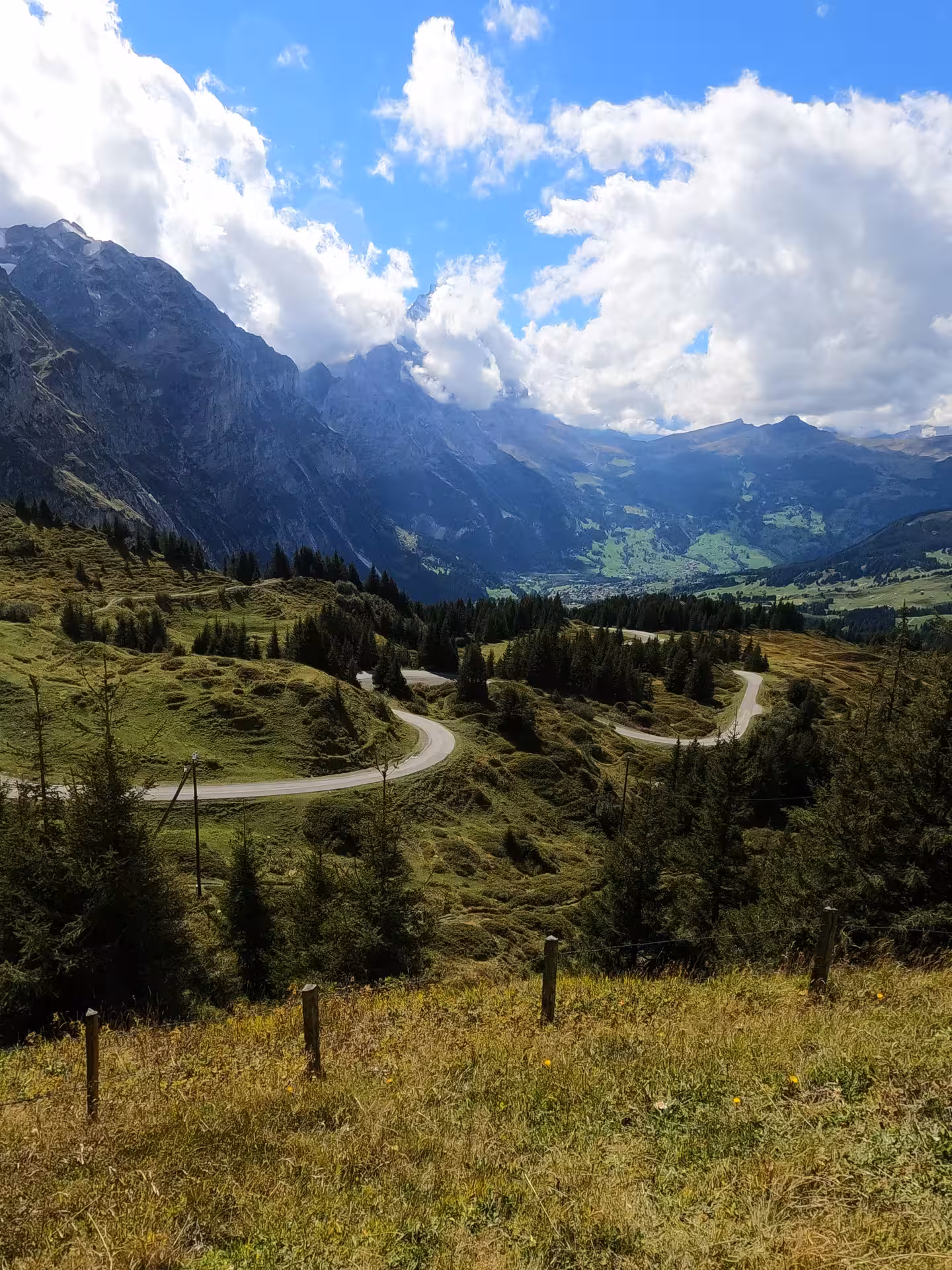 Winding alpine road in Rosenlaui Valley, Switzerland, scenic route for a private guided e-bike tour