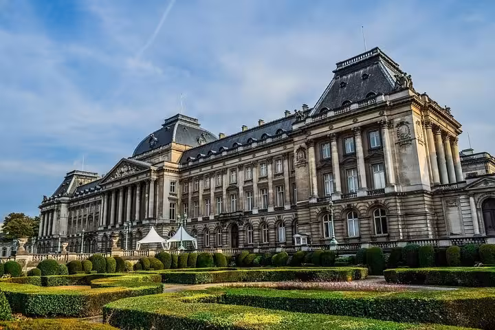 Royal Palace of Brussels and manicured gardens on a private half-day Brussels sightseeing tour