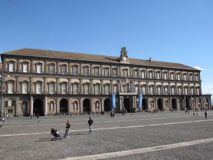 Royal Palace of Naples on Piazza del Plebiscito, highlight of Naples daylight walking and panoramic bus tour