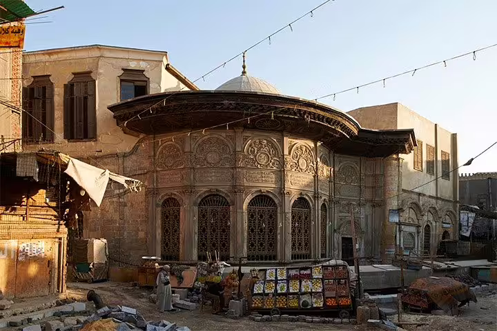 Sabil-Kuttab in Old Cairo with ornate Ottoman facade, a highlight on a private Citadel and Old Cairo tour
