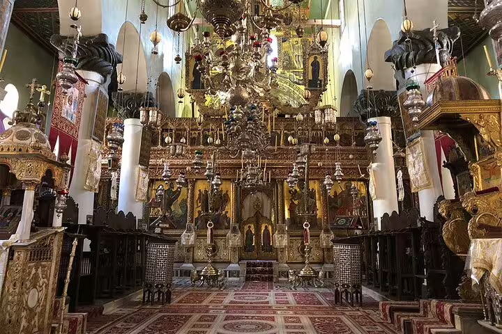 Ornate interior of Saint Catherine’s Monastery church, highlights on Sharm El Sheikh to Dahab and Sinai day trip