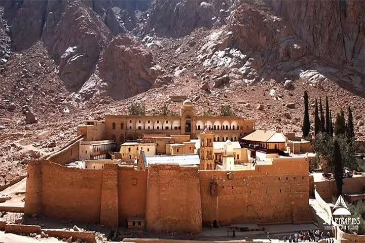 Saint Catherine Monastery in Sinai Mountains, Egypt, visited on a private Taba to Moses Mountain tour
