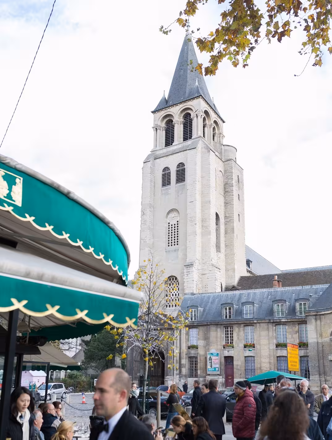 View of the historic church in Saint-Germain-des-Prés, capturing the cultural backdrop of the Paris food tour.