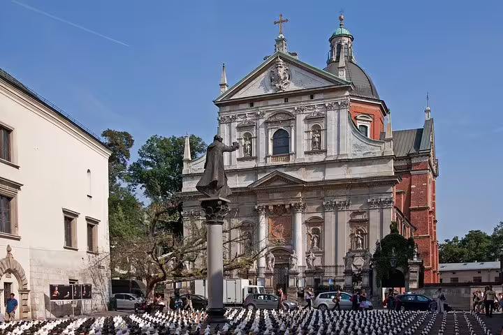 Saints Peter and Paul Church facade in Krakow Old Town, featured on a private half-day Krakow sightseeing tour