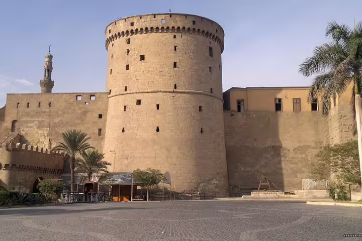 Saladin Citadel of Cairo fortress walls and tower, key stop on Islamic and Coptic Cairo private tour with lunch