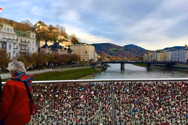 Salzburg Old Town river view from bridge on private day tour from Vienna to Salzburg, Hallstatt and Melk