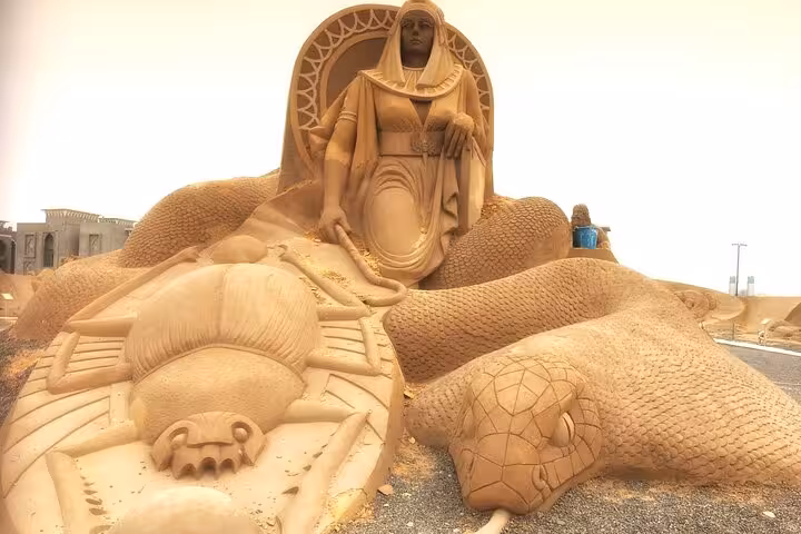 Ancient Egypt sand sculpture at Sand City Hurghada, included tickets and private transfer from Hurghada