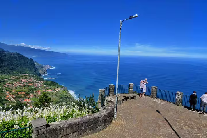 Scenic coastal view from a cliffside lookout on the Shore Excursion Santana Northeast 4x4 tour, offering breathtaking ocean vistas.