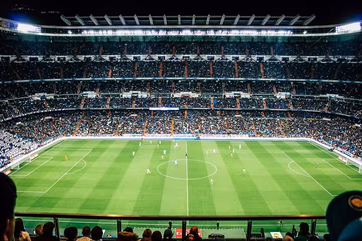 Santiago Bernabéu stadium matchday view in Madrid, Real Madrid game experience with a local host