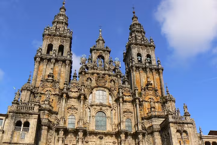 Explore the iconic Cathedral of Santiago, a must-see landmark in Galicia on the 14-day Spain and Portugal tour.