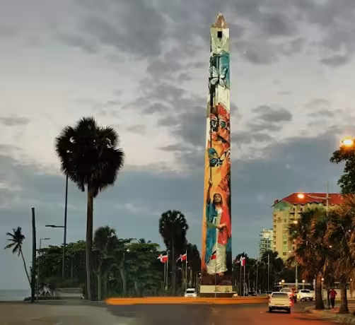 Colorful monument in Santo Domingo city center