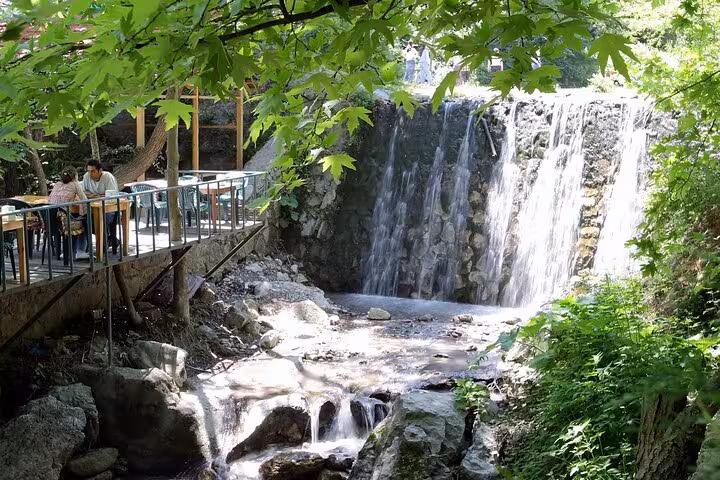 Forest waterfall and riverside cafe stop on private 2 days 1 night Sapanca Lake to Abant tour