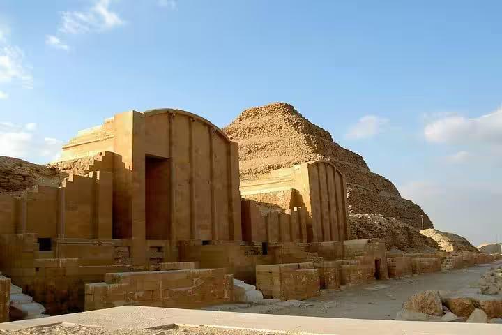Saqqara funerary complex near Step Pyramid on Cairo day tour to Pyramids, Memphis and Dahshur with lunch