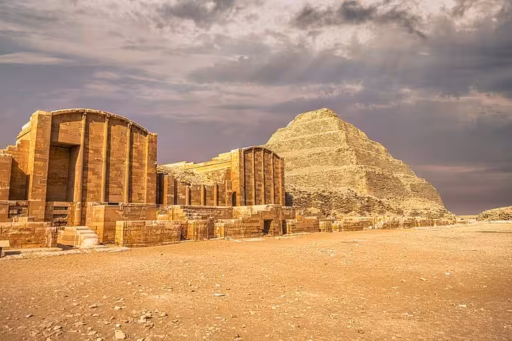 Saqqara ruins and the Step Pyramid of Djoser on Cairo day tour to Sakkara and Memphis with lunch