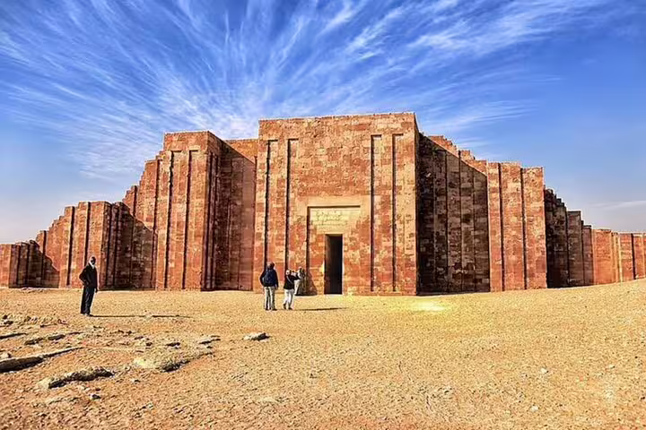 Saqqara Step Pyramid complex near Giza, Egypt, sandstone temple façade on 2-day private tour