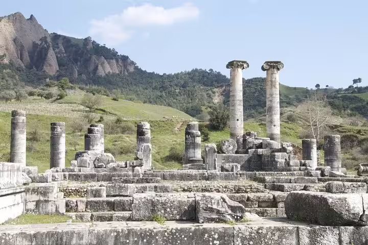 Explore the ancient ruins of Sardis with its iconic columns on the 4 Days: 7 Churches of Revelation Tour.