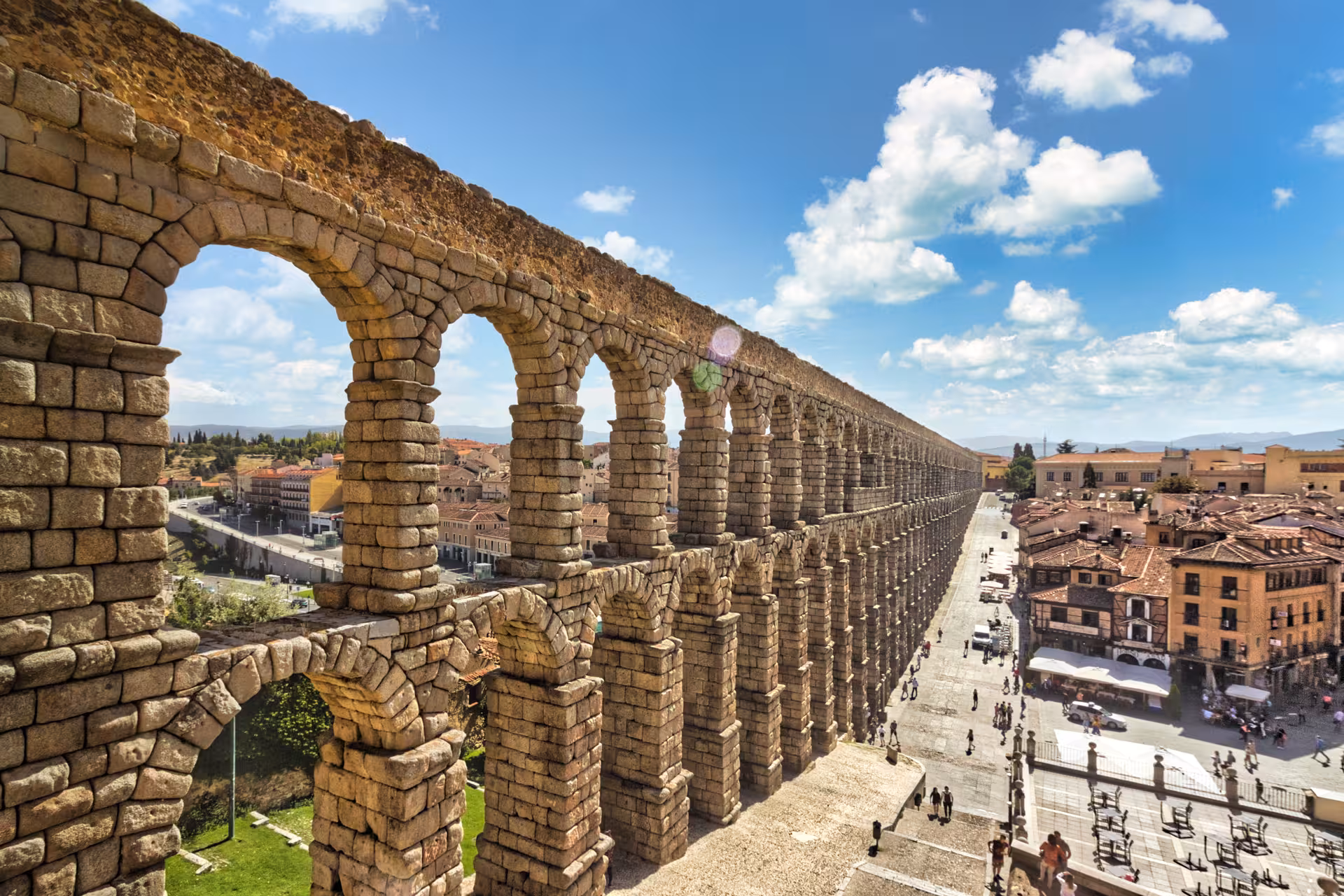 Admire Segovia's iconic Roman aqueduct, a must-see on the full day tour from Madrid.