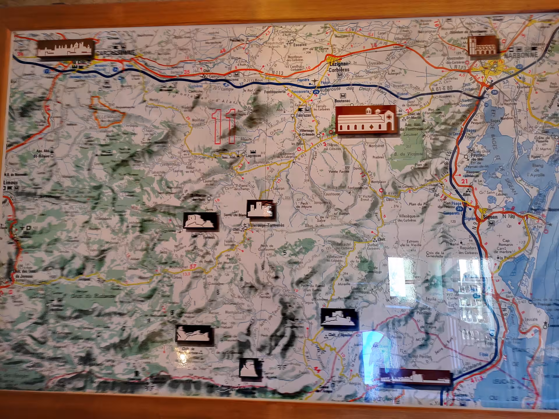 Route map highlighting Sète to Narbonne and Carcassonne, ideal for a private shore excursion day trip