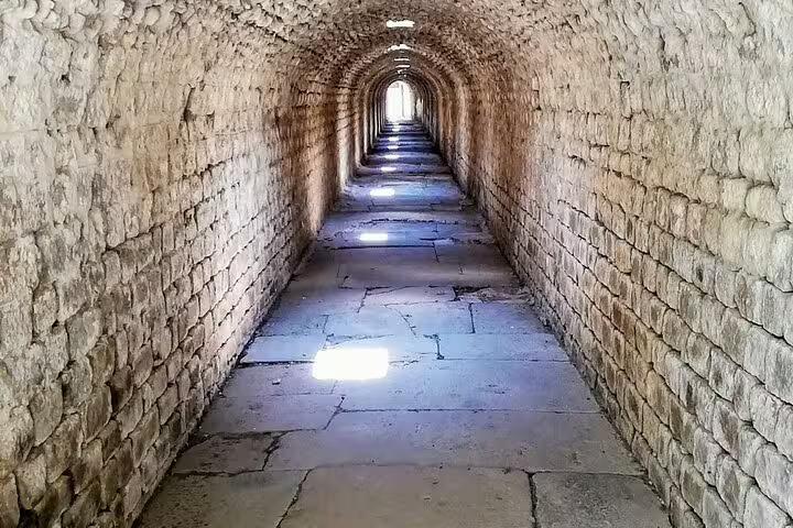 Ancient stone tunnel passage on Seven Churches of Revelation mini group tour, biblical sites from Istanbul