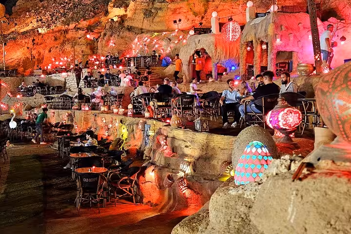 Lively Old Market cafe in Sharm El-Sheikh with lantern-lit seating, perfect stop on a private tour itinerary