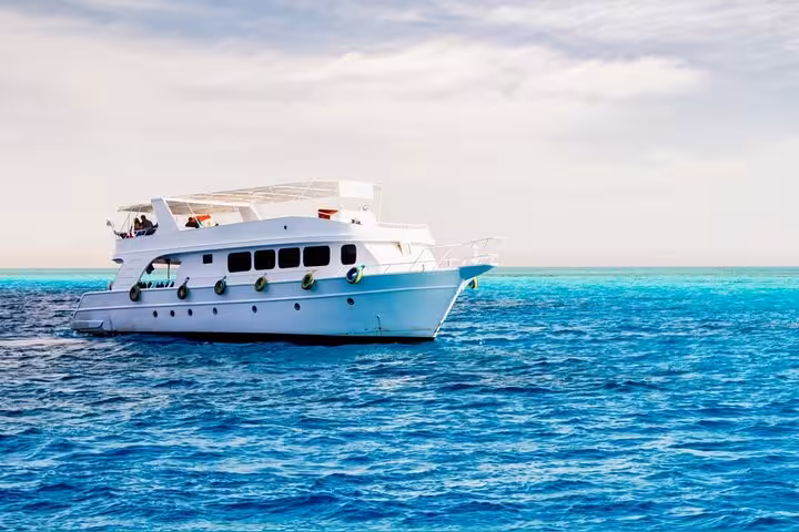 Boat cruise in Sharm El-Sheikh to Ras Mohammed and White Island, Red Sea snorkeling and intro dive