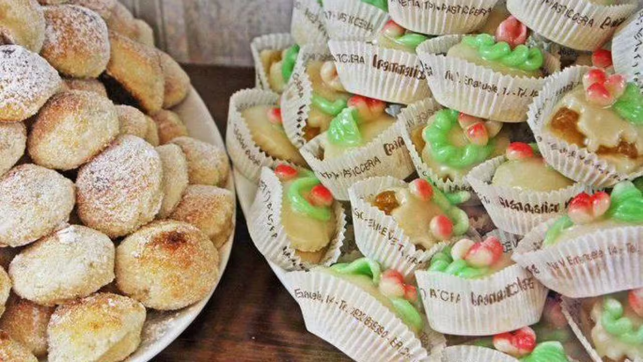 Traditional Sicilian pastries and marzipan sweets in Erice, a tasty stop on the Segesta, Lo Stagnone and Mothia tour from Palermo
