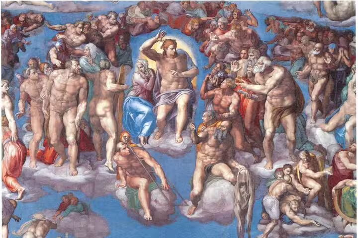 Sistine Chapel ceiling fresco detail by Michelangelo, must-see stop on Vatican Museums guided tour with expert guide