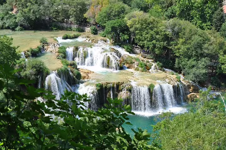 Panoramic Skradinski Buk cascades in Krka National Park, a highlight of the Krka waterfalls tour Croatia