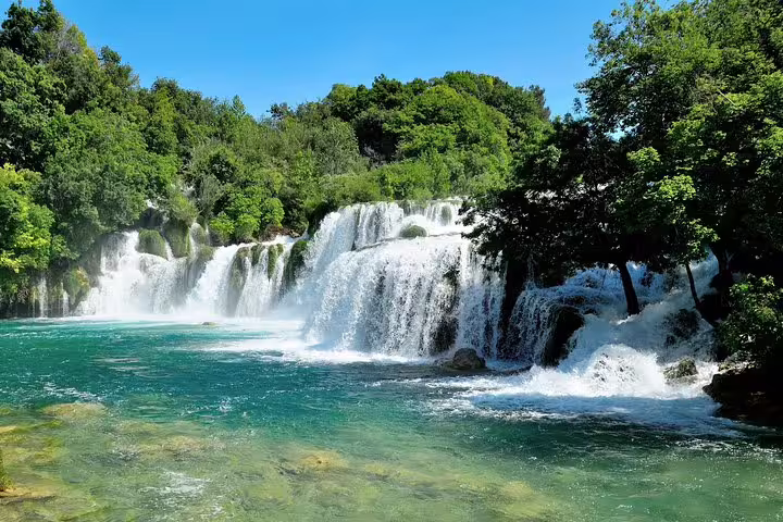 Panoramic view of Skradinski Buk waterfall in Krka National Park, Croatia, on a guided waterfalls tour