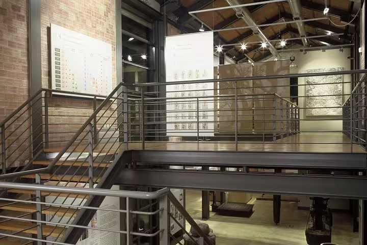 Interior of Sparta Archaeological Museum with exhibits and mezzanine, included on a Sparta full day tour