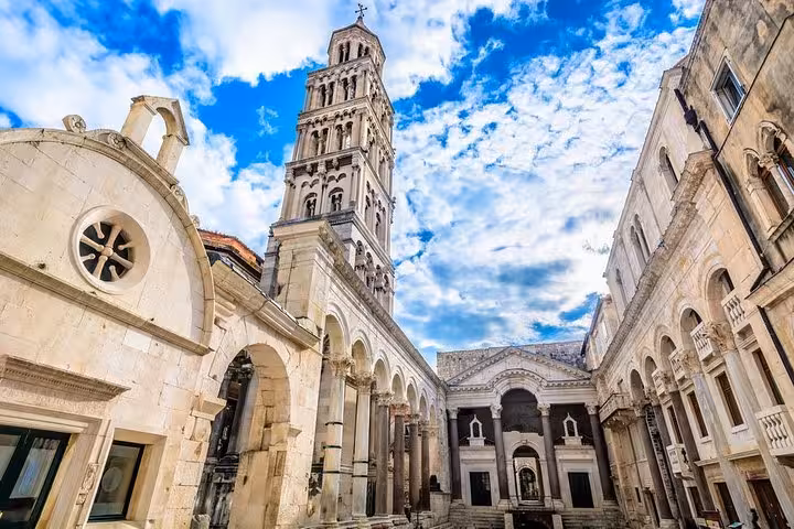 Split Cathedral of Saint Domnius bell tower, Dalmatia stop on Dubrovnik Split Plitvice Zagreb tour
