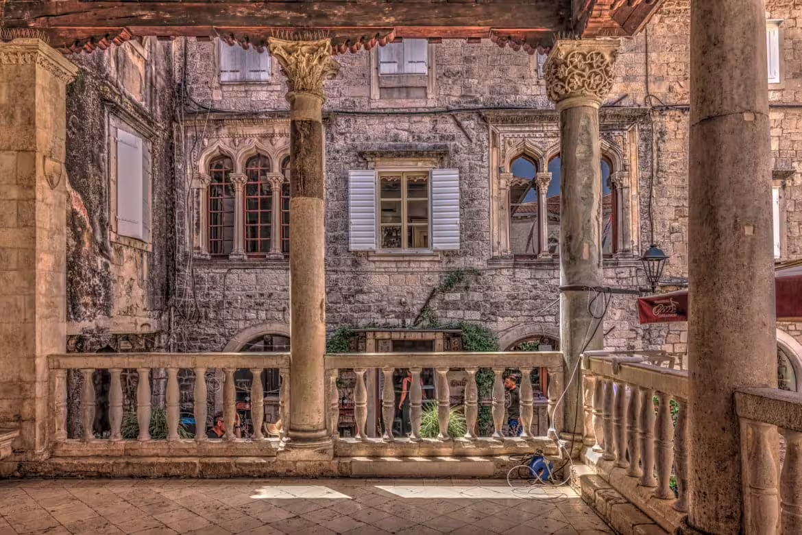 Stone loggia and medieval facade in Split Old Town, cultural highlight before a private Krka Waterfalls tour