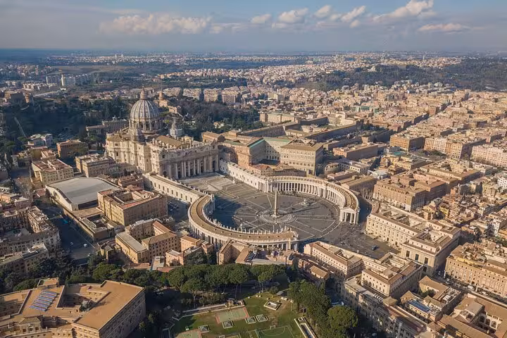 Aerial view of St Peter’s Basilica and Vatican City, fast-track hosted entry on Rome in a Day tour
