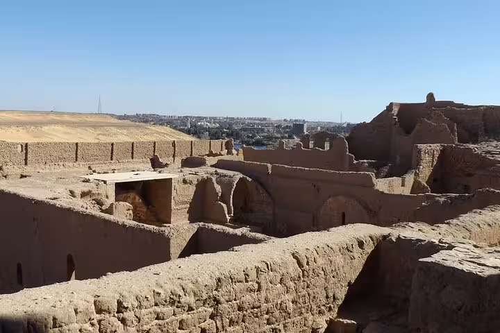 Panoramic view over St. Simeon Monastery ruins in Aswan with desert hills, ideal for Egypt day trip