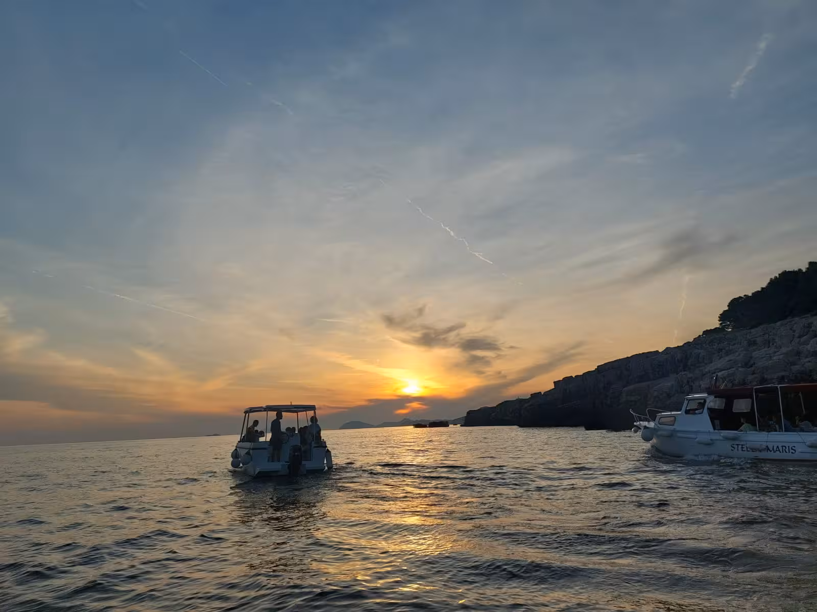 Sunset boat cruise with Dubrovnik panorama on the Adriatic Sea, part of History Walk & Dubrovnik Panorama by Boat