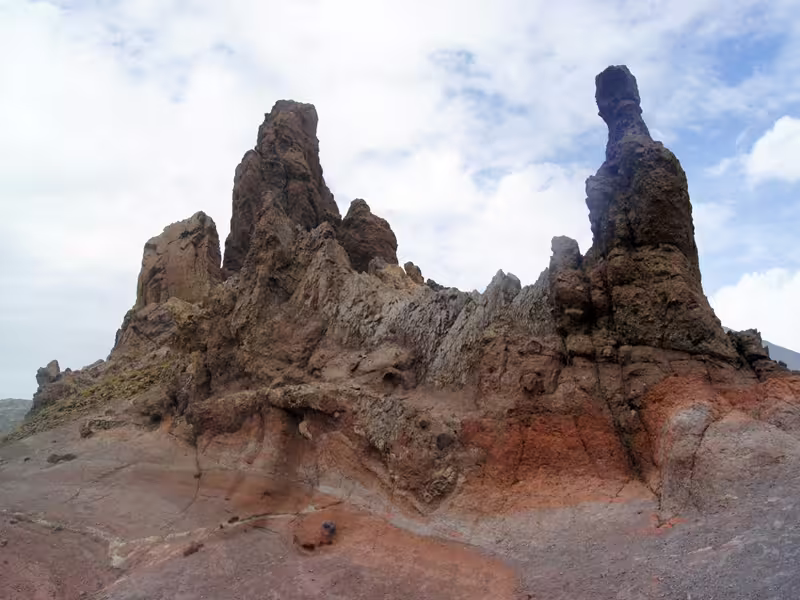 Dramatic rock formations in Teide National Park, Tenerife, showcasing volcanic landscapes for private tours.