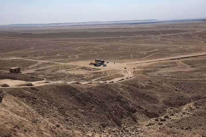 Panoramic desert plateau viewpoint at Tel El Amarna, stop on private 2-day El Minya tour from Cairo