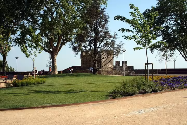 Relax in the serene gardens near the Templar Castle, perfect for a peaceful moment during your tour.