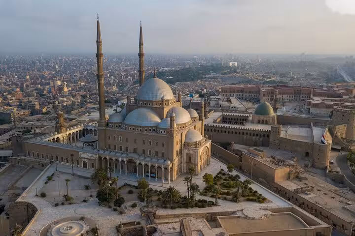Aerial view of Cairo Citadel and Mosque of Muhammad Ali, highlight of Temple of Hatshepsut 5-day trip