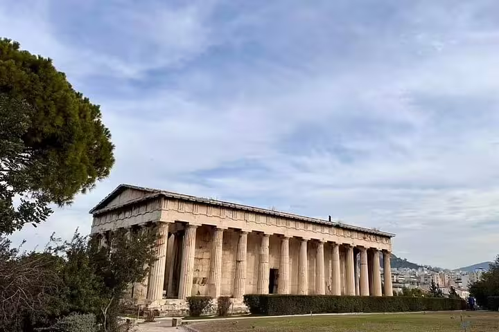 Temple of Hephaestus in Ancient Agora, Athens, seen on a half-day private car tour with a local guide