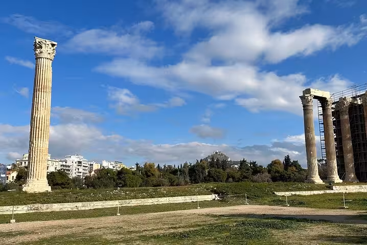 Temple of Olympian Zeus columns in Athens, stop on private luxury Acropolis half-day tour