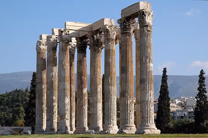 Temple of Olympian Zeus columns in Athens near the Acropolis, great add-on to skip-the-line ticket tour