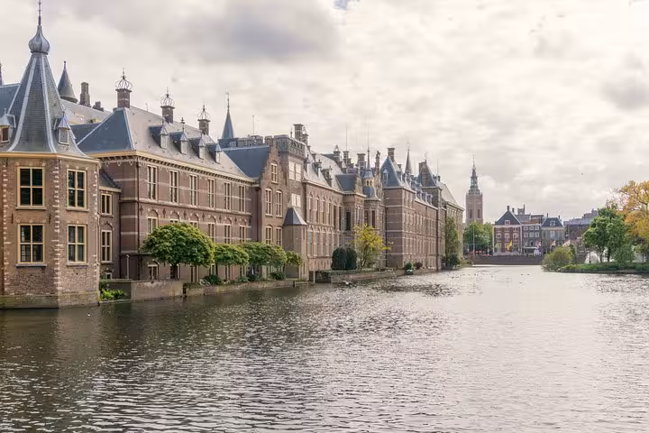 The Hague Binnenhof and Hofvijver lake view, a highlight of the Famous Holland tour from Amsterdam