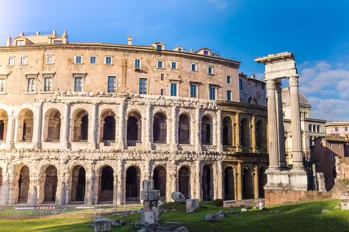Ancient Roman architecture at Theatre of Marcellus, a key highlight on the Private Rome Kickstart Tour for newcomers.
