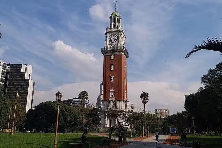 Torre Monumental clock tower in Retiro parkland during a private half-day Buenos Aires city sightseeing tour