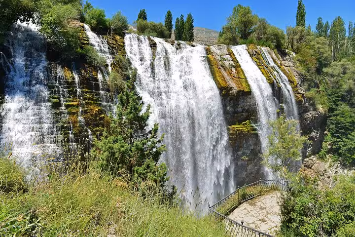 Tortum Waterfall near Erzurum, Turkey, on a private guided 2-day all-inclusive nature tour with scenic views